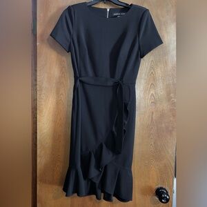 Andrew Marc Black Dress With Ruffle